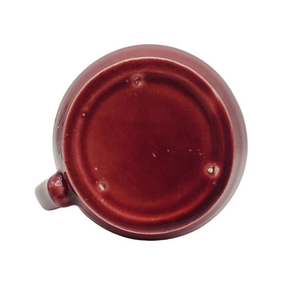 Vintage Red Wing Pottery Normandy Maroon Creamer 40s USA Small Stoneware Pitcher - Picture 5 of 6